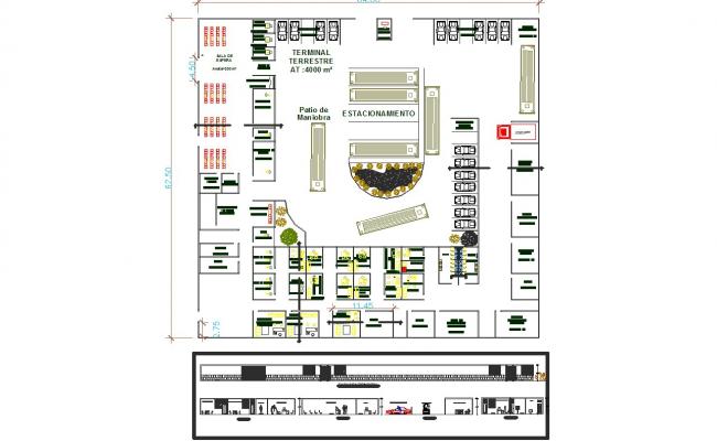 Terrestrial terminal architecture detail in cad 