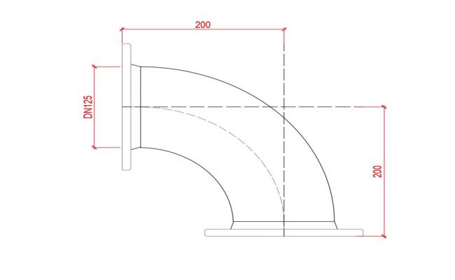  flanged bend 90° ductile iron DN125mm