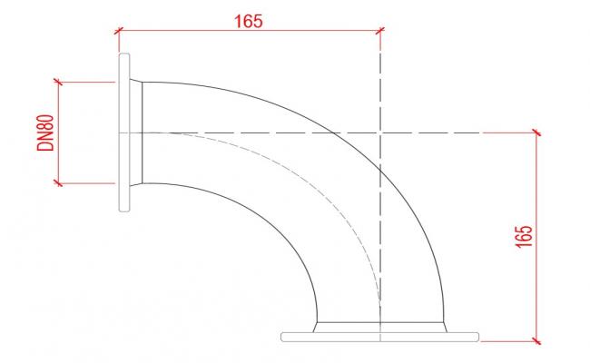  flanged bend 90° ductile iron DN80mm