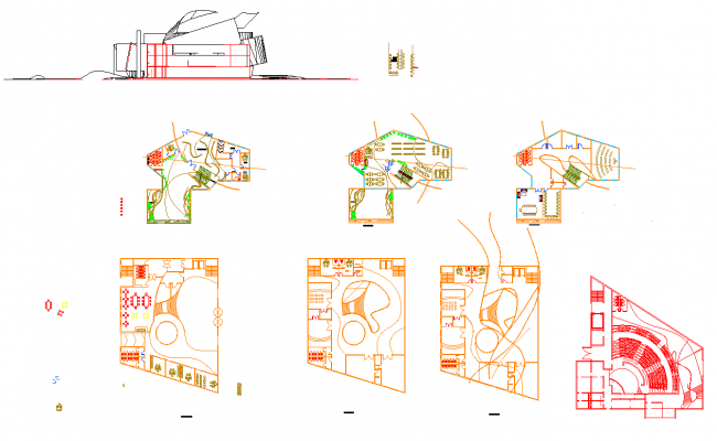 Performing Art Centre CAD DWG with Auditorium Library and Design Plan