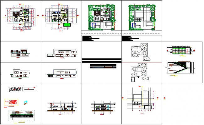Tropical Villa AutoCAD Drawing with Floor Plan and Elevation Layout