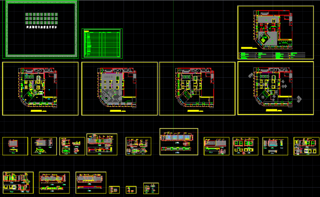 Exhibition Hall Renovation DWG File with Construction Layout Plans