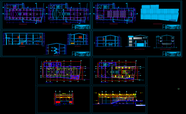 Food Market Building Layout and Floor Plan Design in DWG File