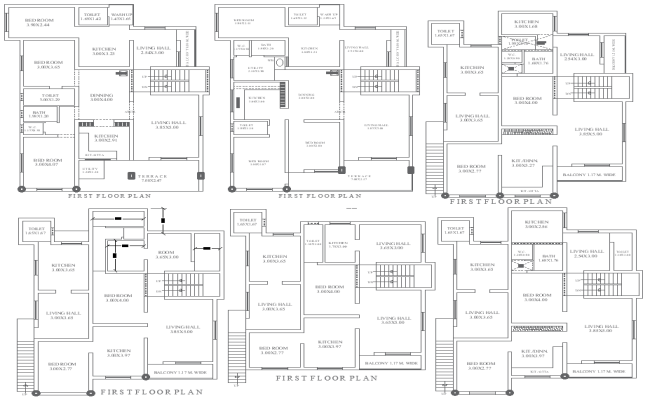 11.26mx14.95m First Floor House Plan in AutoCAD DWG File