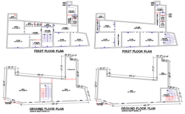 Compact 1138 Sq Ft House Plan with Two Layouts in CAD File