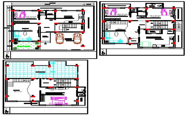 12.19m×12.19m Bungalow Plan with Garden Layout in CAD DWG File