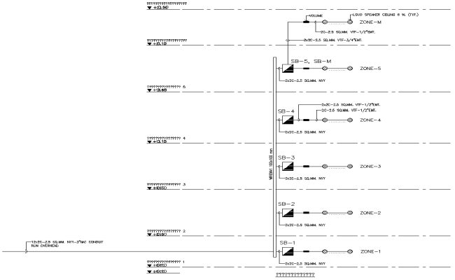 12 x20 25sq mm NYY 3inch Conduit run Overhead Detail Dwg AutoCAD file