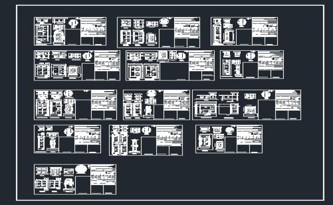 13 Residential Building Plans AutoCAD Drawings Floor Layouts
