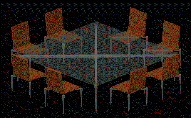 3D Dining Table CAD Drawing File in DWG Format for Interior Design