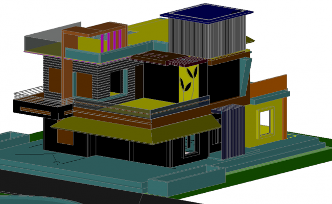 3D Ultra Modern House CAD File with Contemporary Facade Design