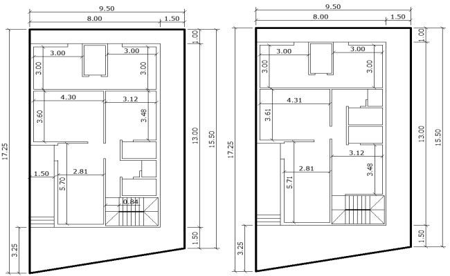 13m x 8m House Plan Layout Design AutoCAD DWG File