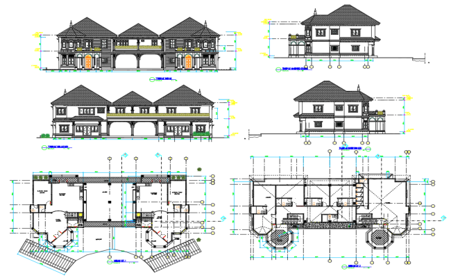Twin Residential Villas 15x15M with Sectional Design