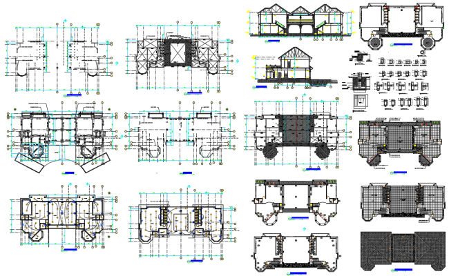 15x15 Meter Twin Villas Construction CAD Floor Plan Details