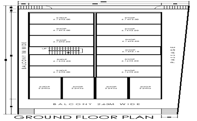 16.10 m x 30 m Ground Floor Shop Layout Plan AutoCAD DWG