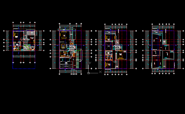 Multifamily House AutoCAD File with Detailed Architectural Drawings