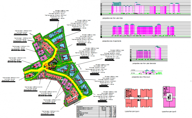 High Rise Residential Building AutoCAD Drawing with Master Plan Detail