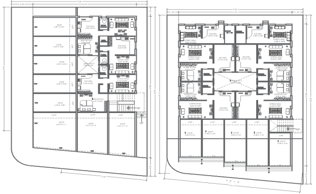 19mx28m 2 Different House Plans with Shop AutoCAD DWG File