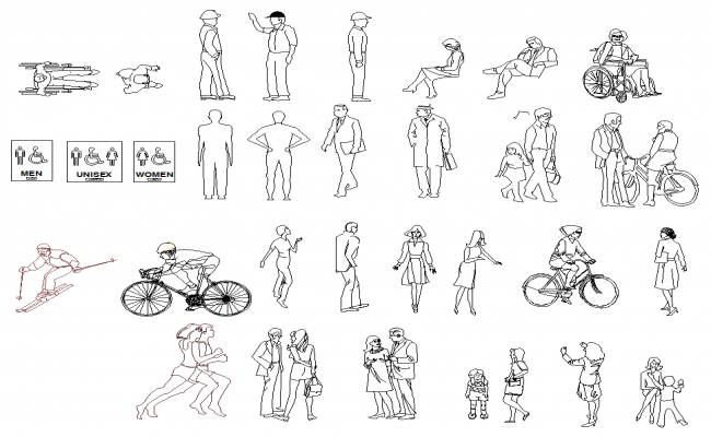 Human Body Figure CAD Blocks Collection for AutoCAD DWG File