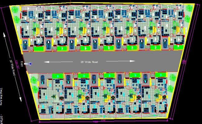 Residential Bungalow AutoCAD File with 2D Architectural Floor Drawings