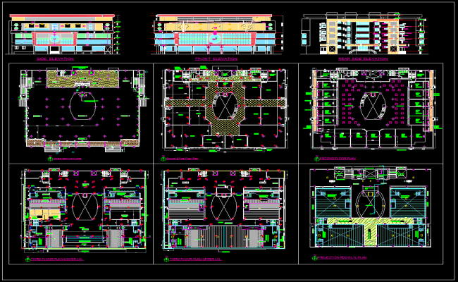 Shopping Complex CAD Drawing File with Multi Floor Plan Layout