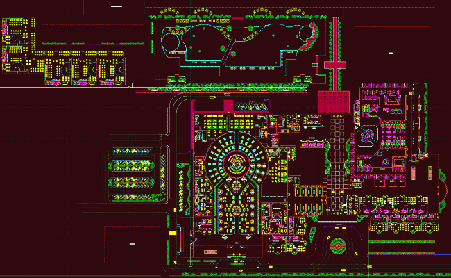 The Resort AutoCAD File with Detailed 2D Architectural Design Drawings
