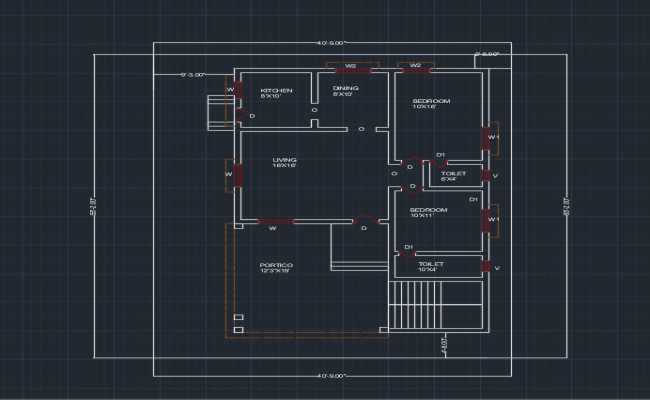 2 bhk House Plan