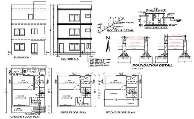 20' X 33' House Plan Complete Drawing DWG File