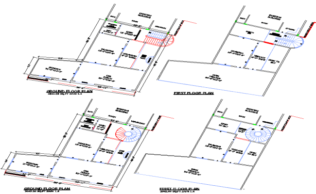 2024 Sq Ft Home Floor Plan DWG with Two Layout Options