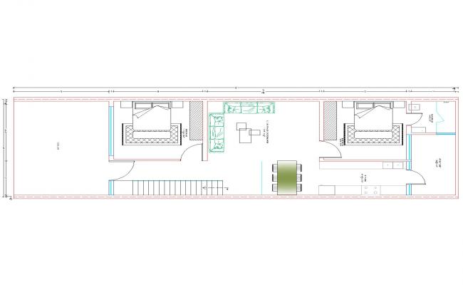 20'x70' House Layout Plan Ground Floor