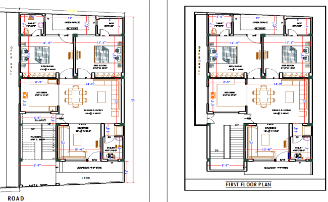 Bungalow Design DWG Drawing for Residential and Architectural Layout