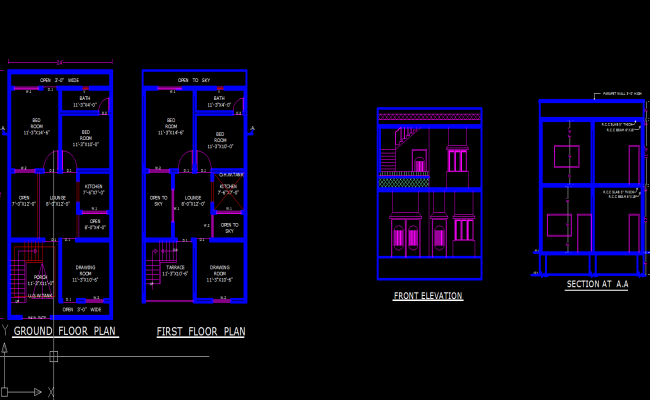 24 x 45 house floor  plan