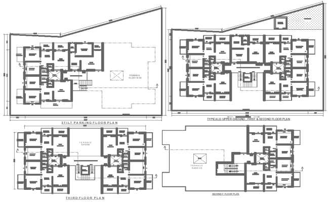 24.59mx10.72m Multi-Level Residential Plan in DWG Format