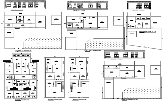 24’6”x46’ 3BHK 2-storey house plan in DWG AutoCAD file