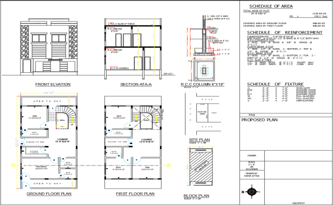 Compact 24?6×50?ft Home Layout with Elevation in DWG File