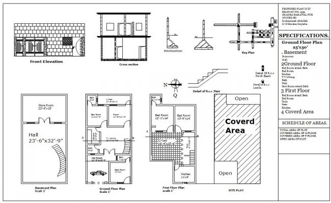 25X50 Feet Plot Size House Complete Drawing