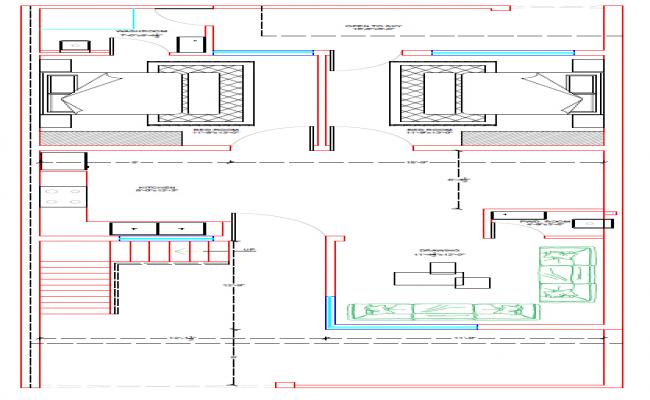 25'x55' House Layout Plan Ground Floor