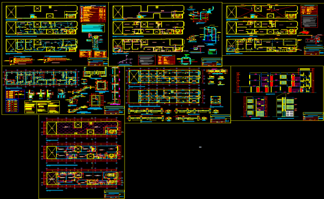 Multistory Apartment AutoCAD File with 2D Floor and Layout Drawings