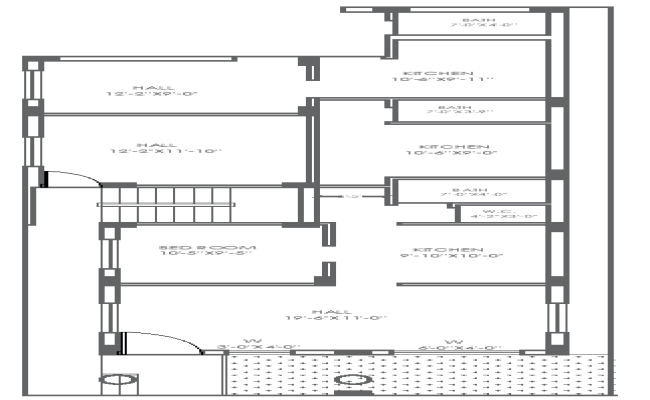 26.7ftx66.2ft Simple House Plan Layout in DWG Drawing