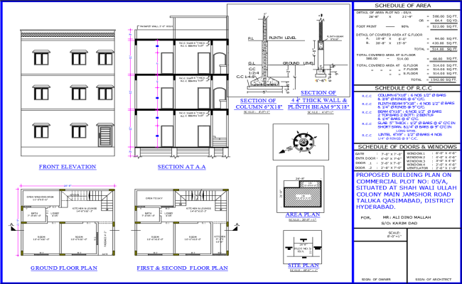 Residential House Floor Plan 27’x22’ Feet Submission DWG File