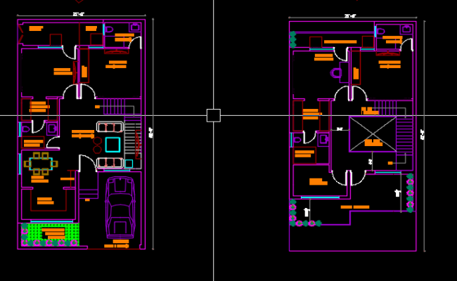 Town House Plan Download DWG File