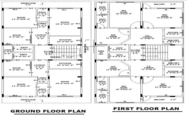 Residential Architectural Layout 27x50 AutoCAD File for Home Design