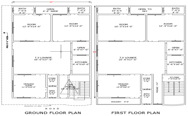 27x50 Home Layout CAD Drawing File with Detailed Floor Design