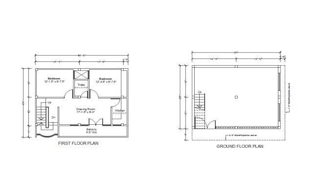 29' x 22' Size Ground Floor & First Floor Plan
