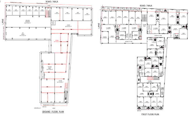 2 BHK Apartment Architecture Floor Plan–AutoCAD DWG File with Beam Details