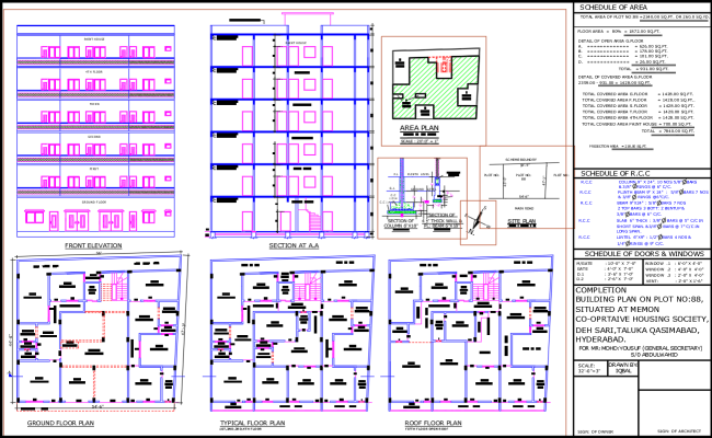 2 BHK Apartment Architecture Presentation Drawings–AutoCAD DWG Files