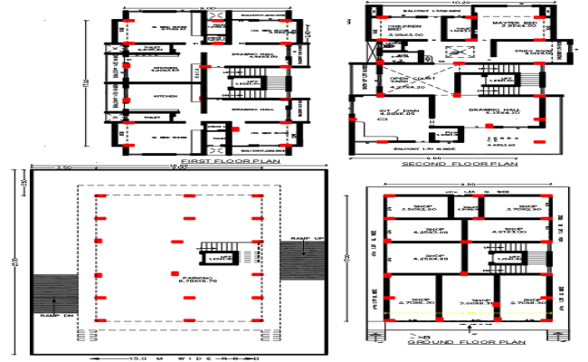 2 BHK Apartment Layout DWG Drawing for Residential Projects