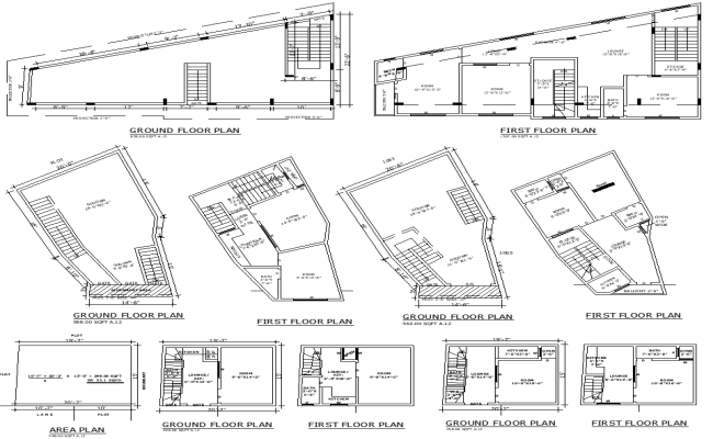AutoCAD 2BHK Floor Plan with Ground Floor Storage Area