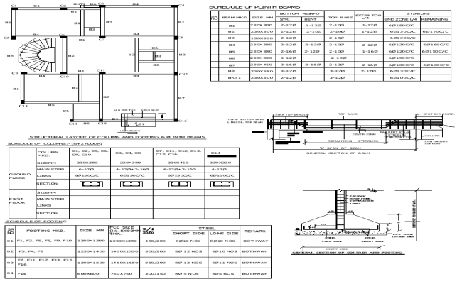 2 BHK Residential Structural House Detail Plan in AutoCAD DWG File