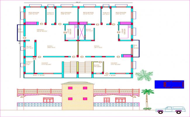 2D plan view