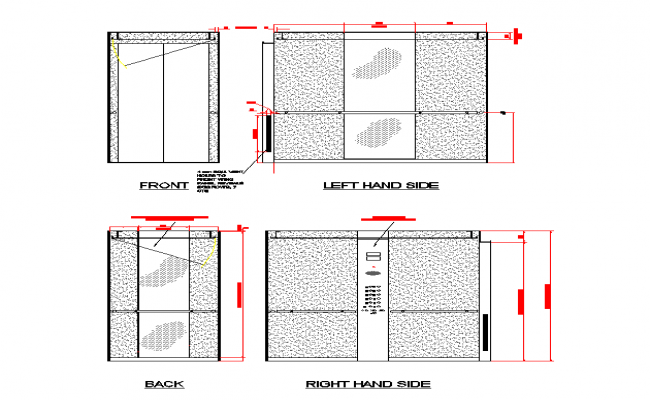 2D Lift car elevations dwg